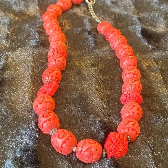 Sterling Amy Kahn Russel Cinnabar Beaded Necklace - Picture 4 of 4